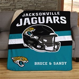 NFL Jacksonville Jaguars Helmet Personalized 50x60 Sherpa Blanket - 44770-S