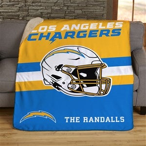 NFL Los Angeles Chargers Helmet Personalized 50x60 Sherpa Blanket - 44773-S
