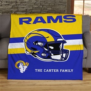 NFL Los Angeles Rams Helmet Personalized 50x60 Lightweight Fleece Blanket - 44774-LF