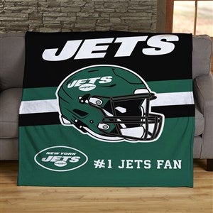 NFL New York Jets Helmet Personalized 50x60 Lightweight Fleece Blanket - 44778-LF