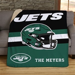 NFL New York Jets Helmet Personalized 50x60 Sherpa Blanket - 44778-S
