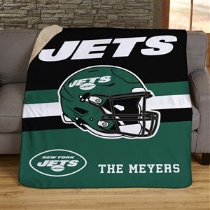 NFL New York Jets Helmet Personalized 60x80 Sherpa Blanket - 44778-SL