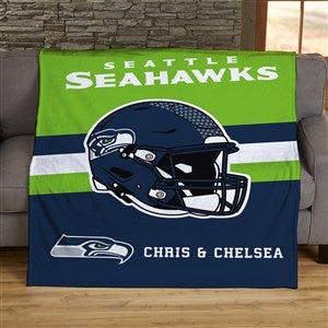 NFL Seattle Seahawks Helmet Personalized 50x60 Lightweight Fleece Blanket - 44779-LF