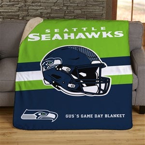 NFL Seattle Seahawks Helmet Personalized 60x80 Sherpa Blanket - 44779-SL