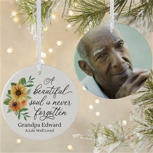 Beautiful Soul Personalized Memorial Photo Ornament-3.75" Matte - 2 Sided - 44794-2L