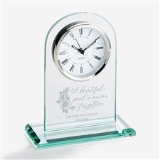 Beautiful Soul Engraved Memorial Glass Clock - 44796