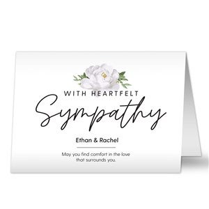 With Heartfelt Sympathy Personalized Memorial Greeting Card - 44801