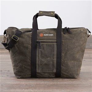 Personalized Logo Olive Waxed Canvas Weekender Bag - 44831