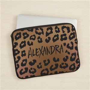 Leopard Print Personalized Laptop Sleeve - Small - 44852