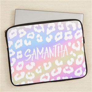 Leopard Print Personalized Laptop Sleeve - Large - 44852-L