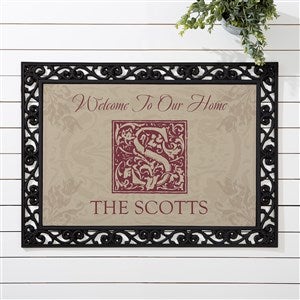 Floral Monogram Personalized Doormat-18x27 - 4489-S