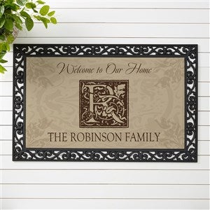 Floral Monogram Personalized Doormat-20x35 - 4489-M