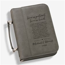 Love is Patient Personalized Bible Cover - Charcoal - 44947