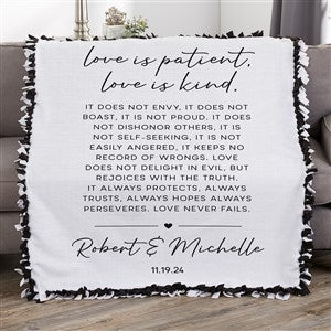 Love is Patient Personalized 50x60 Tie Blanket - 44949-T