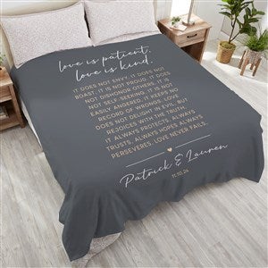 Love is Patient Personalized 90x90 Plush Queen Fleece Blanket - 44949-QU