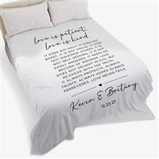 Love is Patient Personalized 90x108 Plush King Fleece Blanket - 44949-K