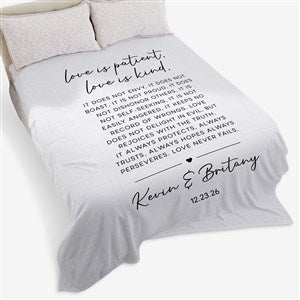 Love is Patient Personalized 90x108 Plush King Fleece Blanket - 44949-K