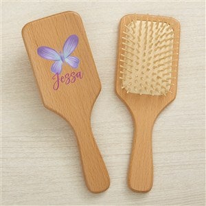 Watercolor Brights Personalized Wood Hairbrush - Butterfly - 44953-BB