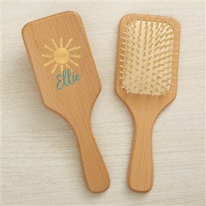 Watercolor Brights Personalized Wood Hairbrush - Sunshine - 44953-BS