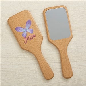 Watercolor Brights Personalized Wood Hand Mirror - Butterfly - 44953-MB