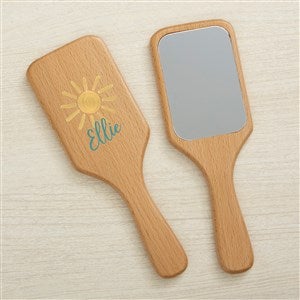 Watercolor Brights Personalized Wood Hand Mirror - Sunshine - 44953-MS