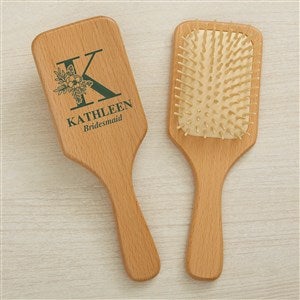 Floral Bridesmaid Personalized Wooden Hairbrush - 44955-B