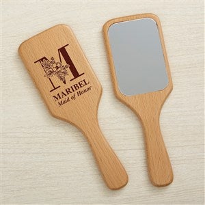 Floral Bridesmaid Personalized Wooden Hand Mirror - 44955-M