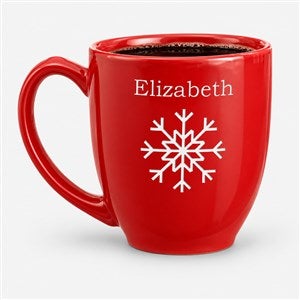 Holiday Cheer Personalized 16 oz Bistro Mug - Red - 4499
