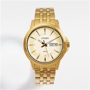 Engraved Citizen Milestone Gold & Steel Quartz Watch - 44995