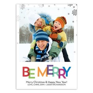 Be Merry Foil Christmas Photocard - 45016D