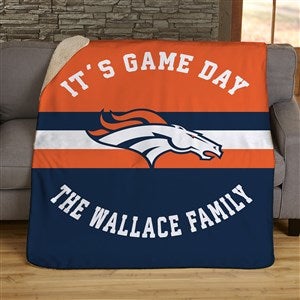 NFL Classic Denver Broncos Personalized 60x80 Sherpa Blanket - 45057-SL