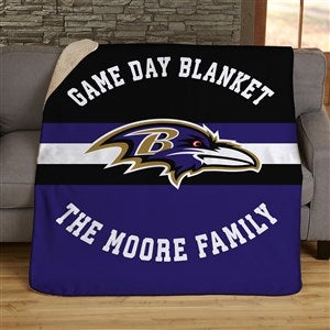 NFL Classic Baltimore Ravens Personalized 50x60 Sherpa Blanket - 45060-S