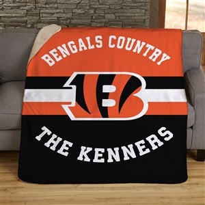 NFL Classic Cincinnati Bengals Personalized 60x80 Sherpa Blanket - 45062-SL
