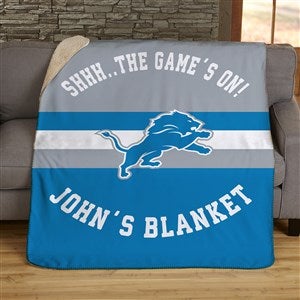 NFL Classic Detroit Lions Personalized 60x80 Sherpa Blanket - 45063-SL