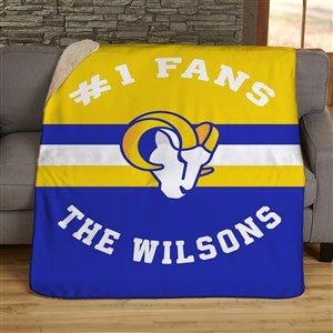 NFL Classic Los Angeles Rams Personalized 60x80 Sherpa Blanket - 45072-SL