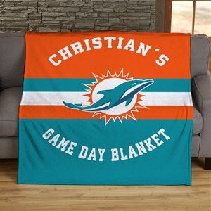NFL Classic Miami Dolphins Personalized 50x60 Plush Fleece Blanket - 45073-F