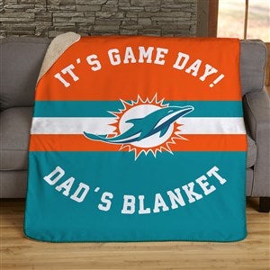 NFL Classic Miami Dolphins Personalized 60x80 Sherpa Blanket - 45073-SL