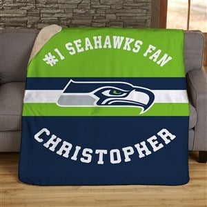 NFL Classic Seattle Seahawks Personalized 60x80 Sherpa Blanket - 45075-SL