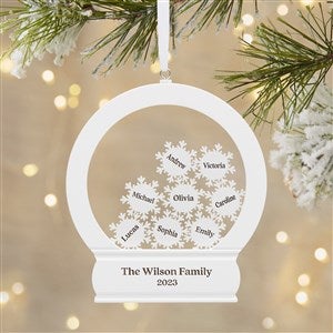 Holiday Snow Globe Personalized Family Wood Shaker Ornament - 45083