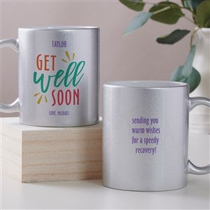 Get Well Personalized 11 oz. Silver Glitter Coffee Mug - 45199-S
