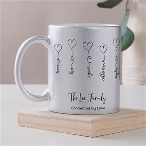 Connected By Love Personalized 11 oz. Silver Glitter Coffee Mug - 45207-S