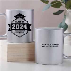 Class Of Personalized 11 oz. Silver Glitter Coffee Mug - 45208-S