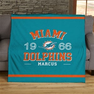 NFL Established Miami Dolphins Personalized 50x60 Sherpa Blanket - 45216-S