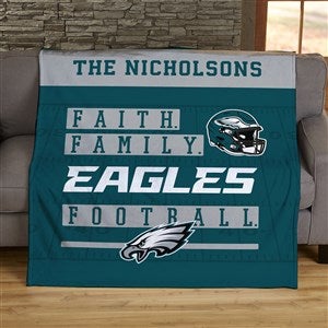 NFL Faith & Family Philadelphia Eagles Personalized 50x60 Plush Fleece Blanket - 45231-F