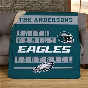 NFL Faith & Family Philadelphia Eagles Personalized 50x60 Sherpa Blanket - 45231-S