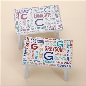 Trendy Repeating Name Personalized Kids Step Stool - 45250