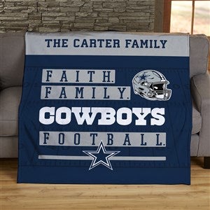 NFL Faith & Family Dallas Cowboys Personalized 50x60 Plush Fleece Blanket - 45314-F