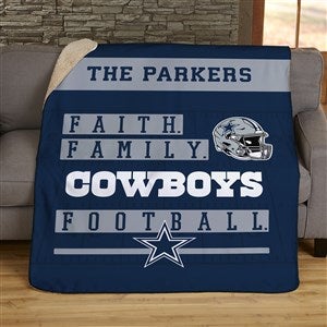 NFL Faith & Family Dallas Cowboys Personalized 50x60 Sherpa Blanket - 45314-S
