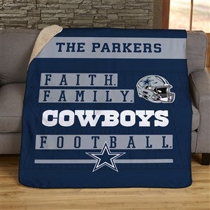 NFL Faith  Family Dallas Cowboys Personalized 60x80 Sherpa Blanket - 45314-SL