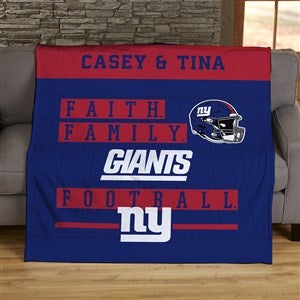 NFL Faith & Family New York Giants Personalized 50x60 Plush Fleece Blanket - 45315-F